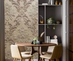 Damask  Wallpaper Gray and Cream  Mural - Image 4