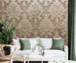Damask  Wallpaper Gray and Cream  Mural - Image 2