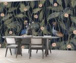 Dark Blue Chinoiserie Wallpaper