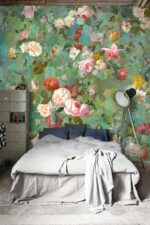 Dark Floral Peony Wallpaper Mural - - Image 3