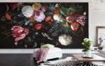 Dark Floral Wallpaper Mural: Dutch Painting, - Image 2