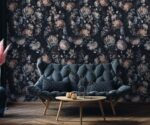 Dark Floral Wallpaper Mural Vintage Botanical - Image 3