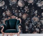 Dark Floral Wallpaper Mural Vintage Botanical
