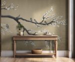 Dark Gold Chinoiserie Wallpaper Mural