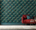 Dark Green Floral Wallpaper Realistic - Image 3