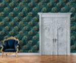 Dark Green Floral Wallpaper Realistic - Image 4