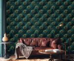 Dark Green Floral Wallpaper Realistic