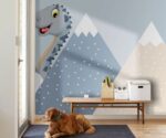 Dinosaur Nursery Mural Sky Mountain  Wallpaper - Image 4