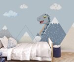 Dinosaur Nursery Mural Sky Mountain  Wallpaper - Image 2