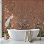 Elegant Chinoiserie  Wallpaper Mural: Peacocks, Birds, and Floral Asian-Inspired Design - Image 3