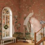 Elegant Chinoiserie  Wallpaper Mural: Peacocks, Birds, and Floral Asian-Inspired Design