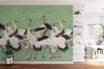 Elegant Tropical Crane Wallpaper: Removable Heron Print Mural for Living Room Decor - Image 2