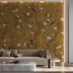 Elegant Vintage Chinoiserie  Wallpaper: Gold Birds & Botanical Mural for Home Decor - Image 3