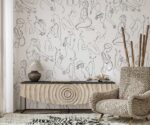 Female Body Line Art Wallpaper