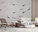 Fishes Wallpaper Mural, Sea Chinoiserie Wallpaper - Image 3