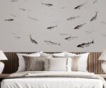 Fishes Wallpaper Mural, Sea Chinoiserie Wallpaper - Image 2