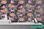 Flamingo Flowers Wallpaper:  Wall Art