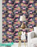 Flamingo Flowers Wallpaper:  Wall Art - Image 2