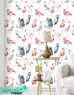 Flamingo Heron Wallpaper:  Wall Art - Image 2