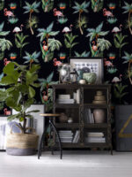 Flamingo Palm Tree Wallpaper:  Wall Decal - Image 2