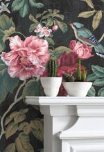 Floral Bird Removable Wallpaper: Roses  Mural - Image 2