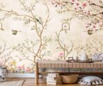 Floral Bird Tree Wall Mural Watercolor  Wallpaper - Image 4