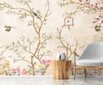 Floral Bird Tree Wall Mural Watercolor  Wallpaper - Image 2