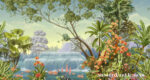 Floral Jungle Wallpaper Mural: Vintage River Print ( or Non-Woven) - Image 2