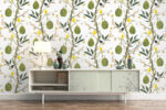 Floral Lemon Tree Wallpaper: Tropical  Wall Mural