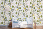 Floral Lemon Tree Wallpaper: Tropical  Wall Mural - Image 2