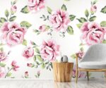 Vintage Pink Rose Wallpaper Mural Seamless  Wall Art - Image 3