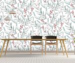 Floral  Wallpaper Watercolor Leaves  Mural - Image 3
