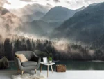 Foggy Mountains Vinyl Wallpaper - Image 6