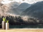 Foggy Mountains Vinyl Wallpaper