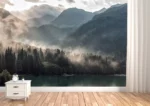 Foggy Mountains Vinyl Wallpaper - Image 4