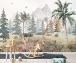 Forest Animals Wallpaper Mural  Nursery Wall Art