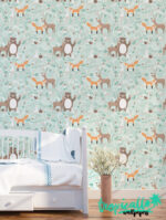Forest Friends Removable Wallpaper - Kids Nursery Wall Decor