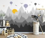 Forest Mountain Nursery Mural  Wallpaper