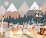 Forest Mountain Nursery Mural  Wallpaper - Image 4