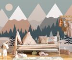 Forest Mountain Nursery Mural  Wallpaper - Image 2