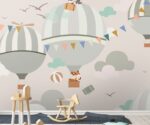 Fox Nursery Wallpaper Mural Hot Air Balloons - Image 2