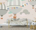 Fox Nursery Wallpaper Mural Hot Air Balloons