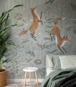 Fox Wallpaper: Woodland Animal Bird Mural, - Image 3