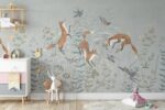 Fox Wallpaper: Woodland Animal Bird Mural,