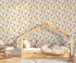 Geometric Chevron  Wallpaper Nordic Kids Room Mural - Image 2