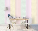 Geometric Lines  Wallpaper Scandinavian Nursery Mural