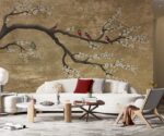Gold Chinoiserie Wallpaper Mural - Image 3