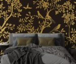 Dark Gold Chinoiserie Wallpaper - Image 2