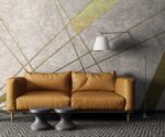 Gold Geometric Wallpaper Mural Abstract Black - Image 2