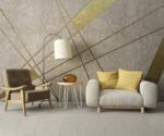 Gold Geometric Wallpaper Mural Abstract Black